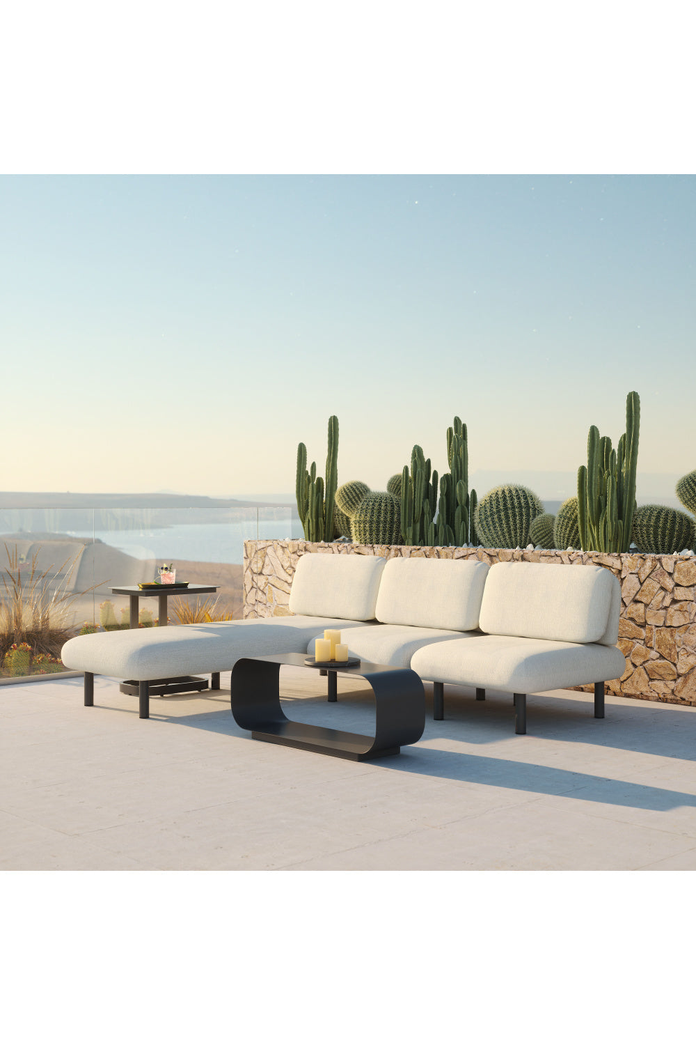   Beige Olefin Outdoor Chaise | Oroa.com