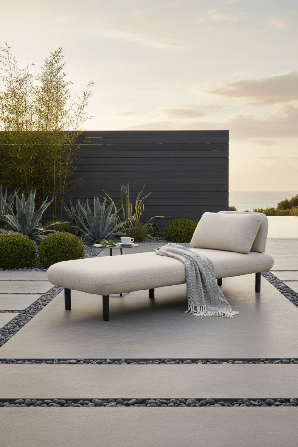   Beige Olefin Outdoor Chaise | Oroa.com