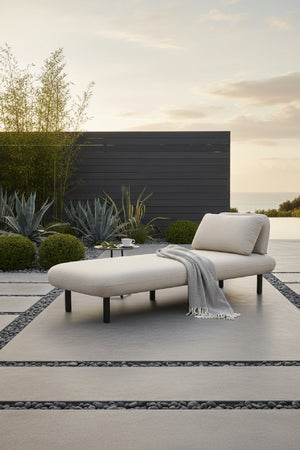   Beige Olefin Outdoor Chaise | Oroa.com