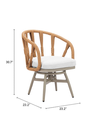   Rattan Weave Swivel Outdoor Dining Chair | Oroa.com