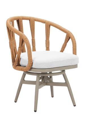   Rattan Weave Swivel Outdoor Dining Chair | Oroa.com