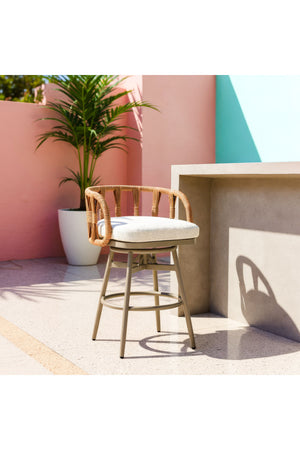   Rattan Weave Swivel Bar Stool | Oroa.com