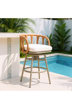   Rattan Weave Swivel Bar Stool | Oroa.com