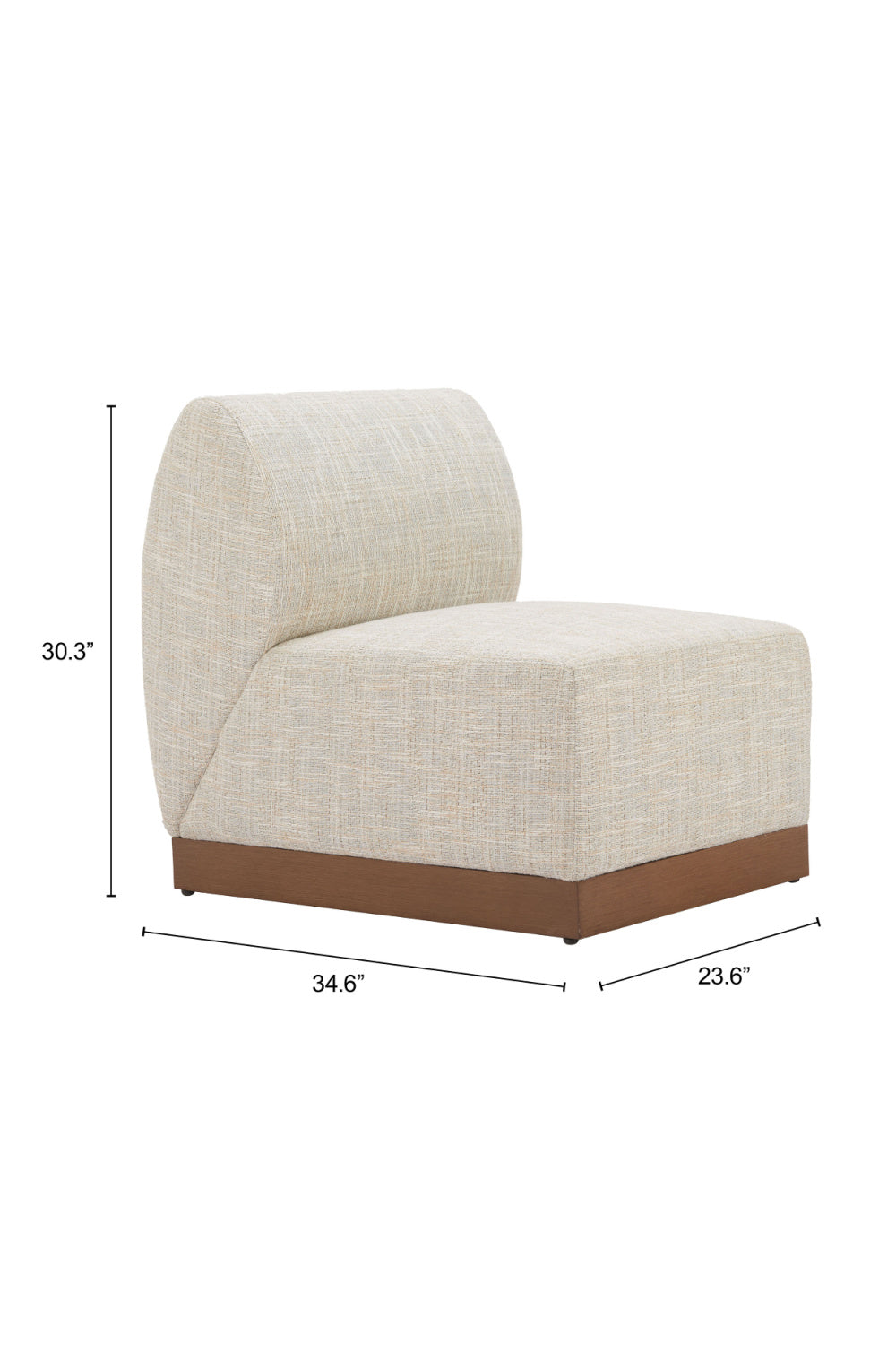   Beige Outdoor Armless Chair | Oroa.com