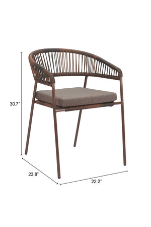   Brown Rattan Outdoor Dining Chairs (2) | Oroa.com