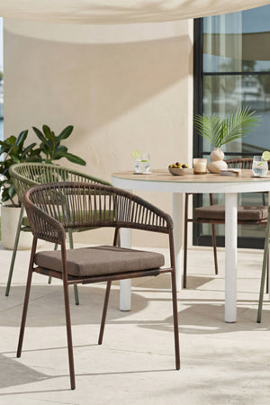  Brown Rattan Outdoor Dining Chairs (2) | Oroa.com