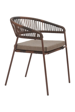   Brown Rattan Outdoor Dining Chairs (2) | Oroa.com