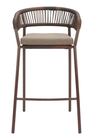   Brown Rattan Outdoor Bar Stools (2) | Oroa.com