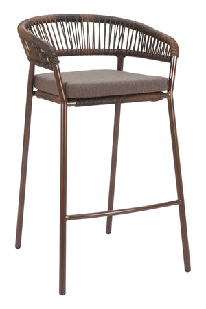   Brown Rattan Outdoor Bar Stools (2) | Oroa.com