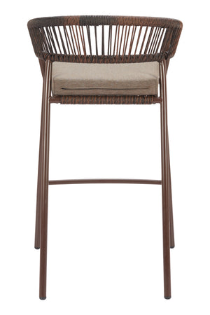   Brown Rattan Outdoor Bar Stools (2) | Oroa.com