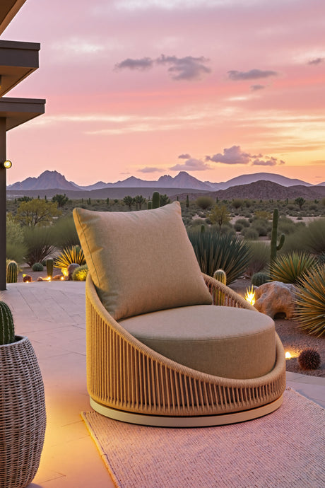   Rattan Weave Outdoor Swivel Chair | Oroa.com