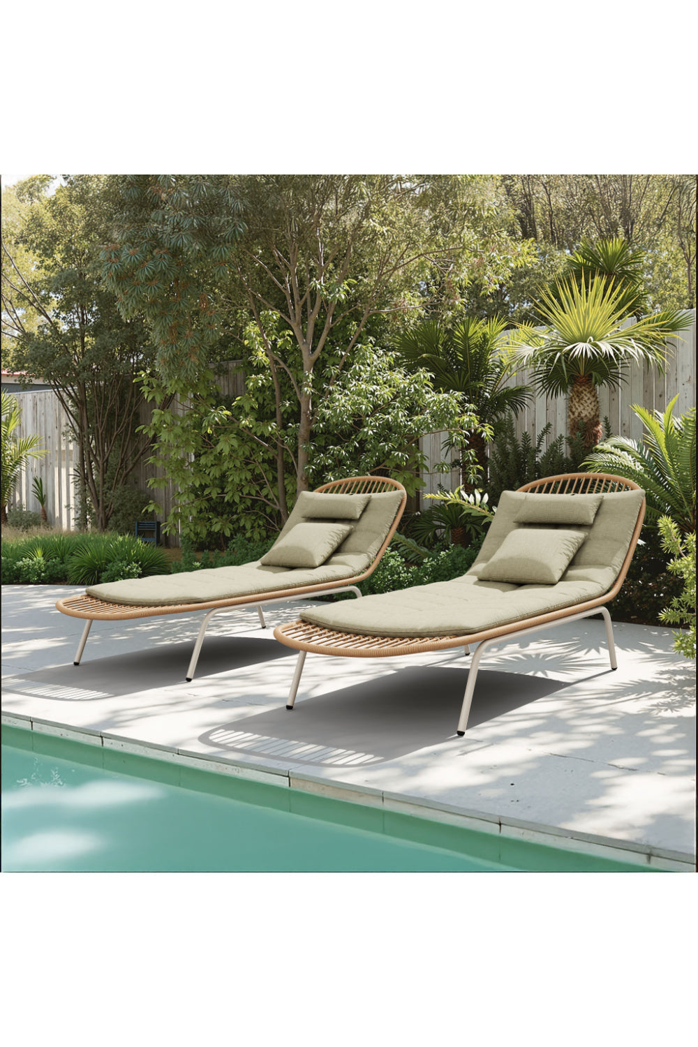   Padded Rattan Weave Outdoor Chaise | Oroa.com