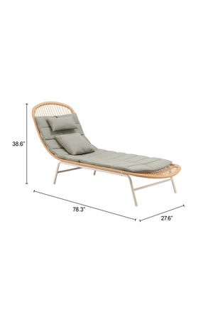   Padded Rattan Weave Outdoor Chaise | Oroa.com