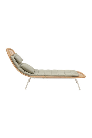   Padded Rattan Weave Outdoor Chaise | Oroa.com