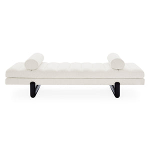 White Channeled Bouclé Daybed | Jonathan Adler Aspen | Oroa.com