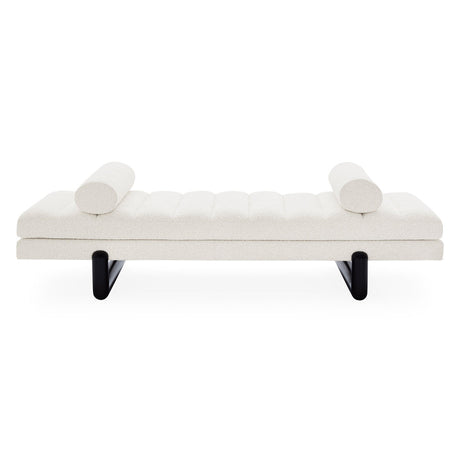 White Channeled Bouclé Daybed | Jonathan Adler Aspen | Oroa.com