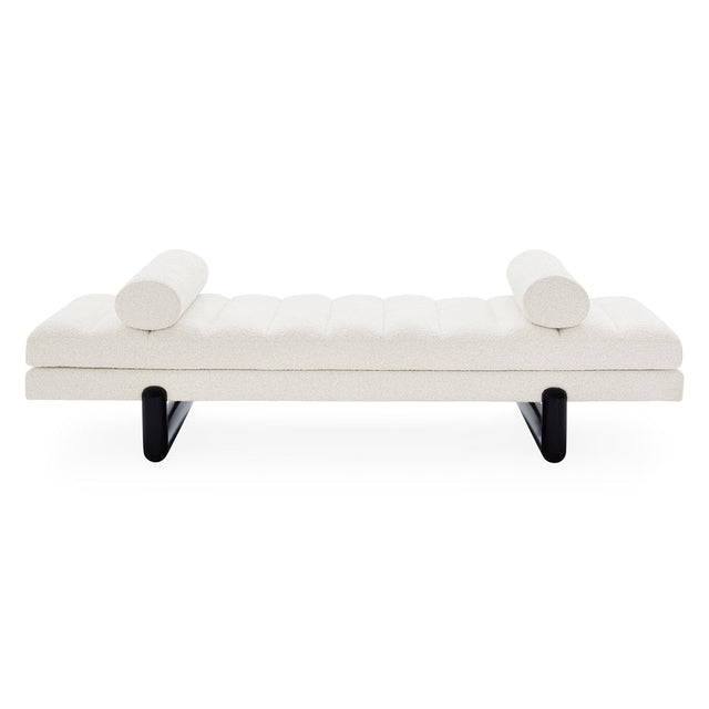 White Channeled Bouclé Daybed | Jonathan Adler Aspen | Oroa.com