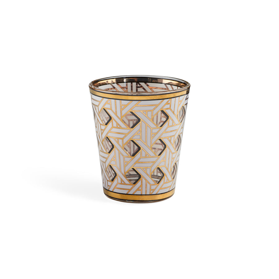 Gold Accent Glassware Set (4) | Jonathan Adler Basketweave | Oroa.com