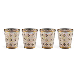 Gold Accent Glassware Set (4) | Jonathan Adler Basketweave | Oroa.com