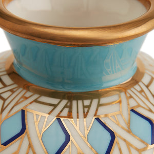 Porcelain Turquoise Round Vase | Jonathan Adler Basketweave | Oroa.com
