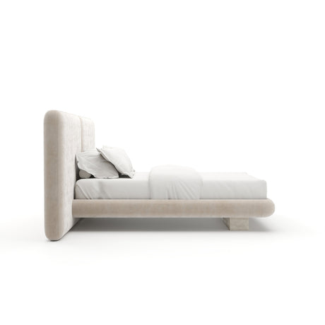 Ivory Velvet 2-Panel King Bed | Caracole Overlap