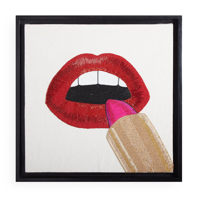 Hand-Beaded Lips Wall Art | Jonathan Adler Lipstick | Oroa.com