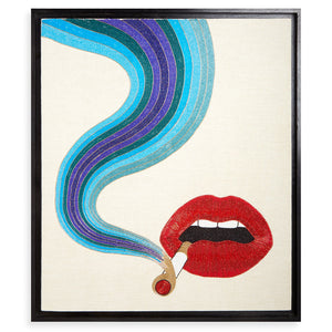 Smolder Beaded Smokestack Lips Beaded Art | Jonathan Adler Smolder