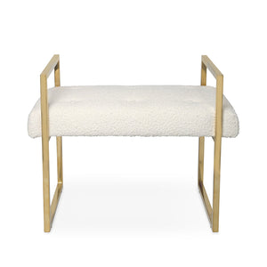 Ivory Bouclé Bench | Jonathan Adler Beaumont | Oroa.com