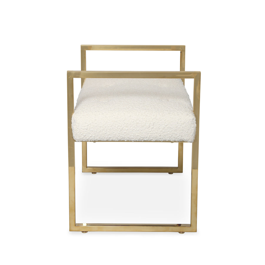 Ivory Bouclé Bench | Jonathan Adler Beaumont | Oroa.com