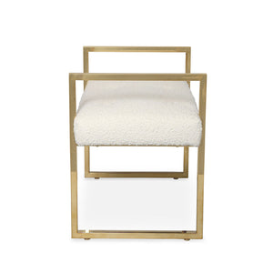 Ivory Bouclé Bench | Jonathan Adler Beaumont | Oroa.com