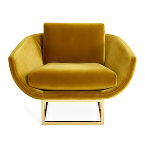 Brass Base Velvet Lounge Chair | Jonathan Adler Beaumont | Oroa.com