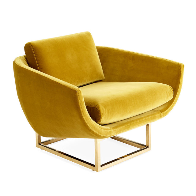 Brass Base Velvet Lounge Chair | Jonathan Adler Beaumont | Oroa.com