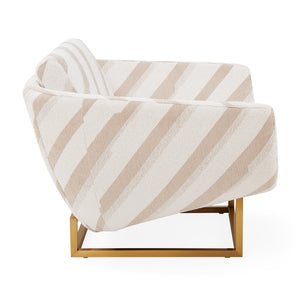 Diagonal Pattern Bouclé Lounge Chair | Jonathan Adler Beaumont | Oroa.com