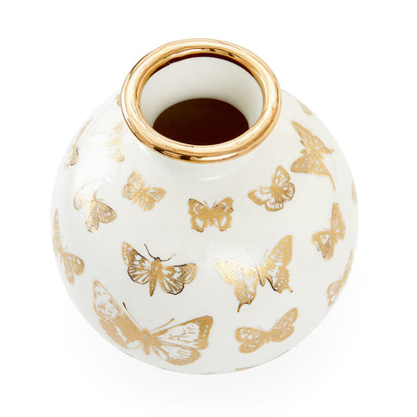 Gold Butterfly Porcelain Vase | Jonathan Adler Botanist | Oroa.com