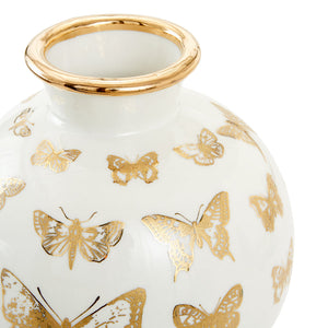 Gold Butterfly Porcelain Vase | Jonathan Adler Botanist | Oroa.com