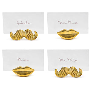 Gold Place Card Holder Set (4) | Jonathan Adler Mr. & Mrs. Muse | Oroa.com