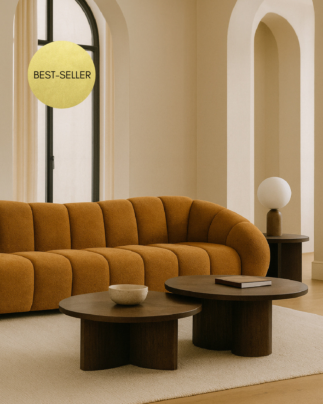 brown curved sofa - www.oroa.com