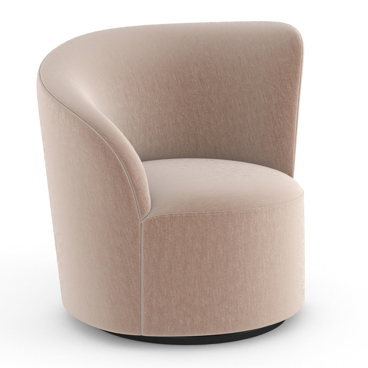   Taupe Velvet Left-Armed Swivel Chair | Oroa.com