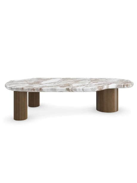 Marble coffee table with bronze legs - caracole - www.oroa.com