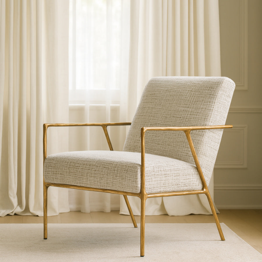 Steel-Framed Beige Lounge Chair | OROA Modern Norrebro