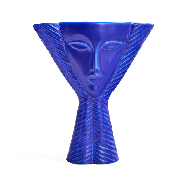 Conical Blue Stoneware Vase | Jonathan Adler Cobalt Lady | Oroa.com