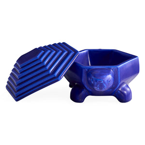 Blue Glazed Stonware Box | Jonathan Adler Cobalt Turtle | Oroa.com
