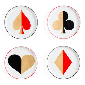 Card Motif Porcelain Plate Set (4) | Jonathan Adler Dealer's Choice) | Oroa.com