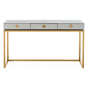 Antiqued Mirror 3-Drawer Desk | Jonathan Adler Delphine | Oroa.com