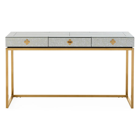 Antiqued Mirror 3-Drawer Desk | Jonathan Adler Delphine | Oroa.com