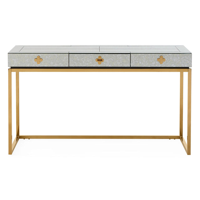 Antiqued Mirror 3-Drawer Desk | Jonathan Adler Delphine | Oroa.com