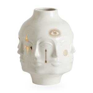 Gilded Porcelain Face Vase L | Jonathan Adler Dora Maar | Oroa.com