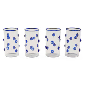 Blue Dotted Glassware Set (4) | Jonathan Adler Dottie Highball | Oroa.com