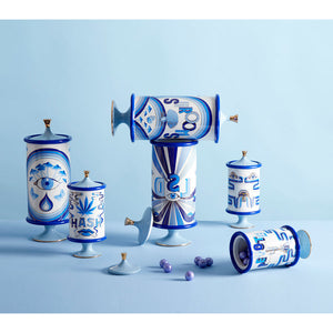 Blue-Toned Porcelain LSD Canister | Jonathan Adler Druggist