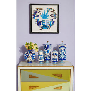 Blue-Toned Porcelain LSD Canister | Jonathan Adler Druggist